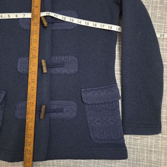 PATAGONIA Better Sweater Icelandic Coat Toggle Blue Black Hood Women's S/M DESC - Picture 6 of 14